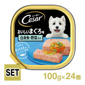 Cesar シーザー おいしいまぐろ 白身魚・野菜入り 100g×24個