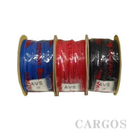 YAZAKI　配線コードAVS　2.0mm自動車用低圧電線薄肉タイプのAV線1巻(100m)カラー各色：黒・赤・青