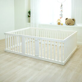 ★10％OFF＆5日までポイント12倍！楽天スーパーSALE限定★ ベビーサークル 130×190 140×210 おすすめ 倒れない 扉ロック付き ダブルガードベビー サークル 赤ちゃん ベビーゲート ベビー用品 おしゃれ 滑り止め付き parklon パークロン プレイマット