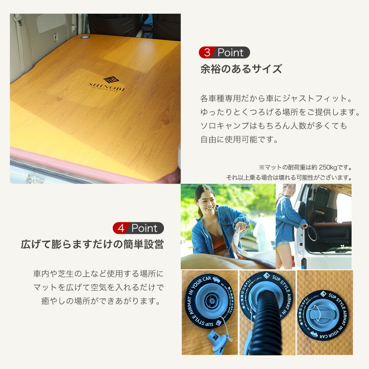 楽天市場】【1,000円OFFクーポン！4/10まで】車中泊キット エアベッド 