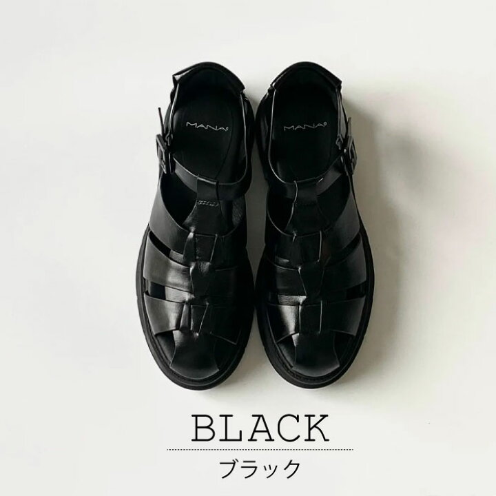 楽天市場】マナ MANA ストラップサンダル レディース 本革 牛革 
