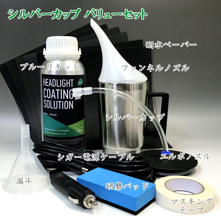 楽天市場】シルバーカップ バリューセット ヘッドライトクリーナー 