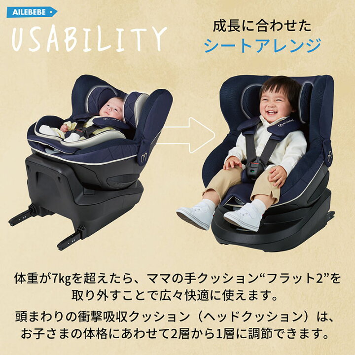 楽天市場】【在庫限り！】チャイルドシート ISOFIX 回転式 エールベベ