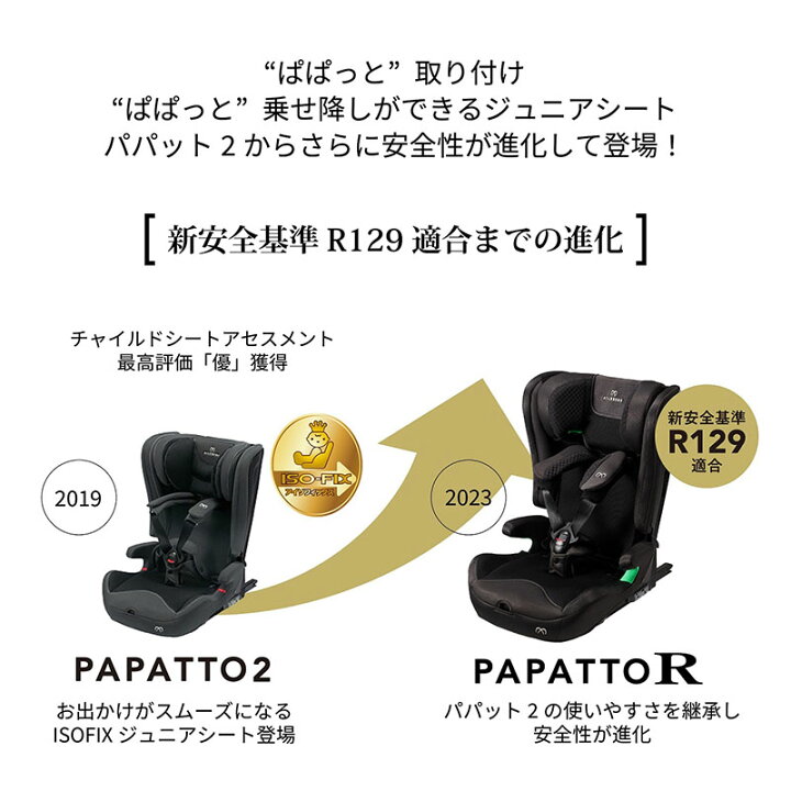 楽天市場】【在庫限り！】エールべべ ジュニアシート ISOFIX R129 