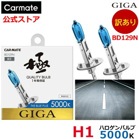 訳あり ハロゲンバルブ H1 GIGA BD129N ザ・ブループラス5000K H1 carmate (R80)