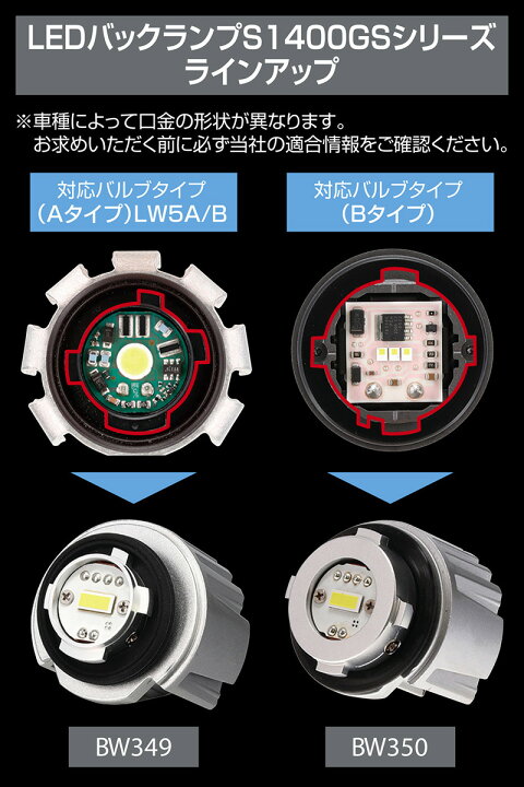 楽天市場】車 バックライト LED BW350 GIGA LED バックランプ S1400GS 