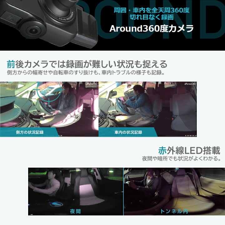 楽天市場】【2月目玉商品】ドライブレコーダー 360度 カメラ 