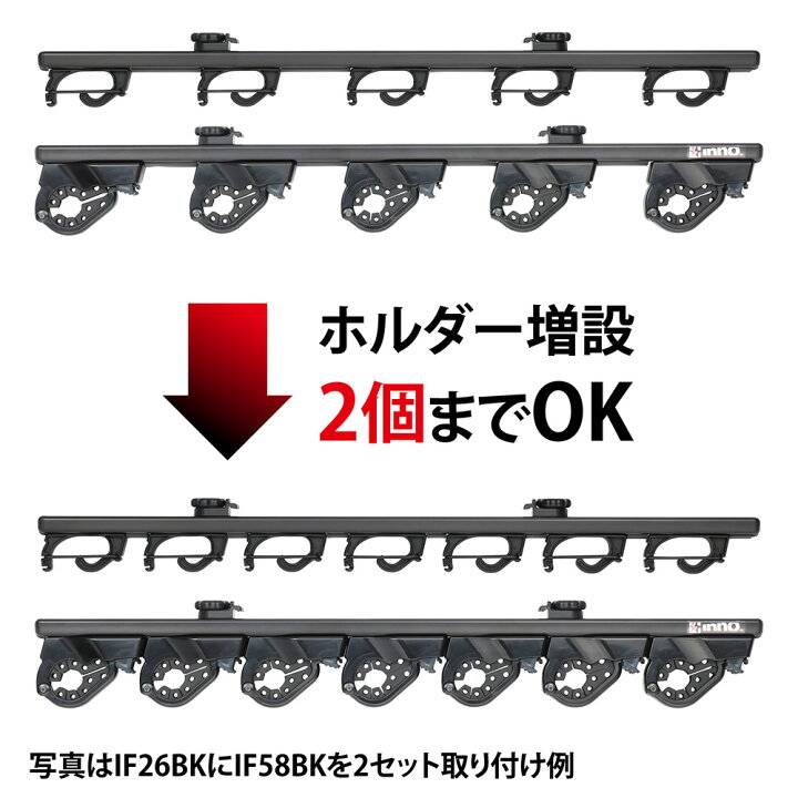 楽天市場】車 ロッドホルダー INNO IF27BK ロッドホルダーデュアル8 