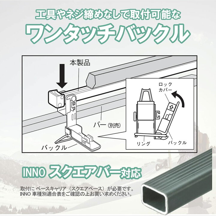 楽天市場】キャリア 冬 inno スキー スノーボード 車載キャリア ルーフ 