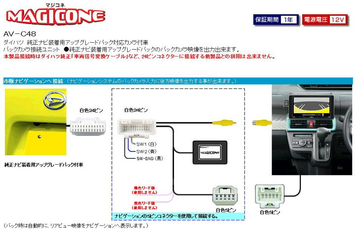 市場 Bullcon 純正ナビ装着用アップグレードパック対応カメラ付車 バックカメラ接続ユニット