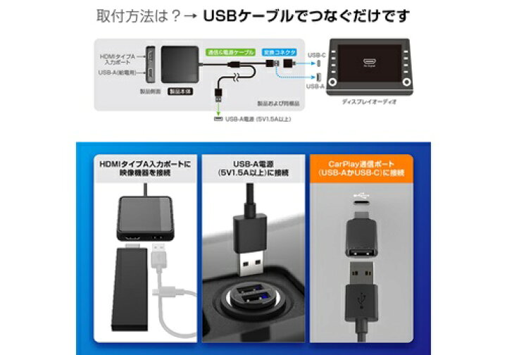 楽天市場】カシムラ KD-256 スマートカープレイヤーインプット  