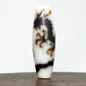 天珠 皇帝龍天珠 五本爪龍天珠 龍神天珠 白 38×12mm ☆ 金運 仕事運 恋愛運