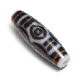 天珠 龍眼天珠 白 38×12mm ☆ 金運 財運 魔除け