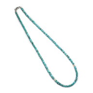 カレンシルバー ターコイズ トルコ石 ネックレス 天然石 パワーストーン 4mm チップビーズ アクセサリー …