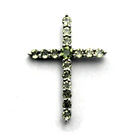 クロス 十字架 モルダバイト 隕石 シルバー925 ペンダントトップ ペンダント レディース メンズ