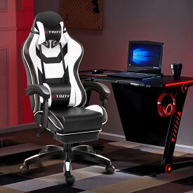 ゲーミングチェア オットマン付き オフィスチェア 座り心地最高 デスクチェア 椅子 テレワーク PCゲーミングチェア パソコンチェア ゲームチェアLD-12