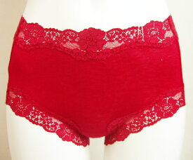 日本製　Shalom（シャローム）幸せの赤い下着綿ニットフライス素材ショーツLLサイズ41066LL