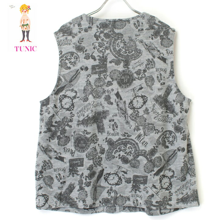 楽天市場】TUNIC チュニックボンバー素材レトロモノトンプリント 
