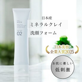 【日本美容企業大賞3年連続受賞】老舗エステ キャロリーヌ アミエ 02 クレイ ウォッシュ 洗顔 フォーム 洗顔料 ミネラル 20代 30代 40代 敏感肌 毛穴 黒ずみ 開き ゆるみ くすみ ハリ 引き締め プラセンタ ビタミンC オーガニック 日本製
