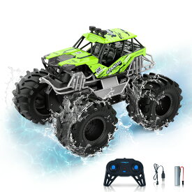 Carox ラジコン 水陸両用 ラジコンカー オフロード 子ども向け RCカー 車おもちゃ 360度回転 操作時間50分 充電式バッテリー 2.4GHz 男の子 子供 小学生 中学生 4歳 6歳 8歳 10歳 誕生日 プレゼント クリスマス 子どもの日 贈り物 日本語取説 OX21