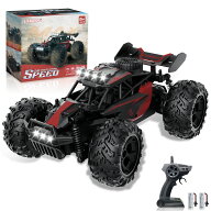 Carox ラジコンカー オフロード 高速25KM/H 速い 1/18RCカー 充電式バッテリー2個付き 操作時間約50分 リ…