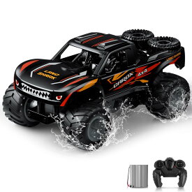 Carox ラジコン 水陸両用 ラジコンカー オフロード 子ども向け RCカー 車おもちゃ 360度回転 操作時間30分 バッテリー1本付き 2.4GHz 男の子 子供 小学生 中学生 6歳 8歳 10歳 誕生日 プレゼント クリスマス 子どもの日 贈り物 日本語取説 OX35