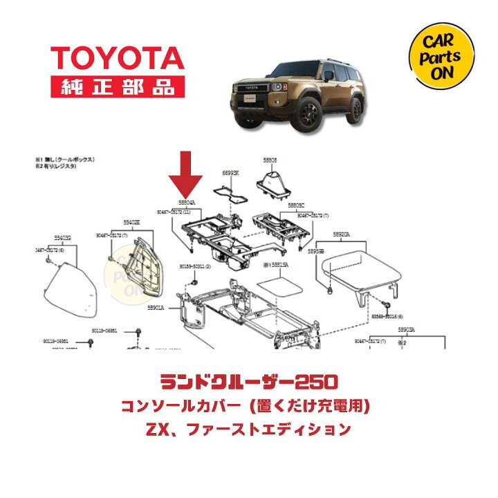 楽天市場】トヨタ純正部品 ランクル 250 ZX用 コンソールパネル 置く 