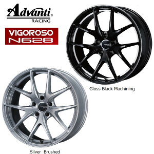 19�C���` 5H120 9.5J 9.5J+43 5�� ���B�S���b�\ N628 �z�C�[�� (1�{/2�{/4�{) GlossBlack Machining Advanti RACING VIGOROSO N628 �������� �A�h���@���e�B���[�V���O