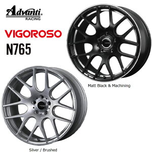 18�C���` 4H100 7.5J 7.5J+48 4�� ���B�S���b�\ N765 �z�C�[�� (1�{/2�{/4�{) MattBlack&Machining Advanti RACING VIGOROSO N765 �������� �A�h���@���e�B���[�V���O