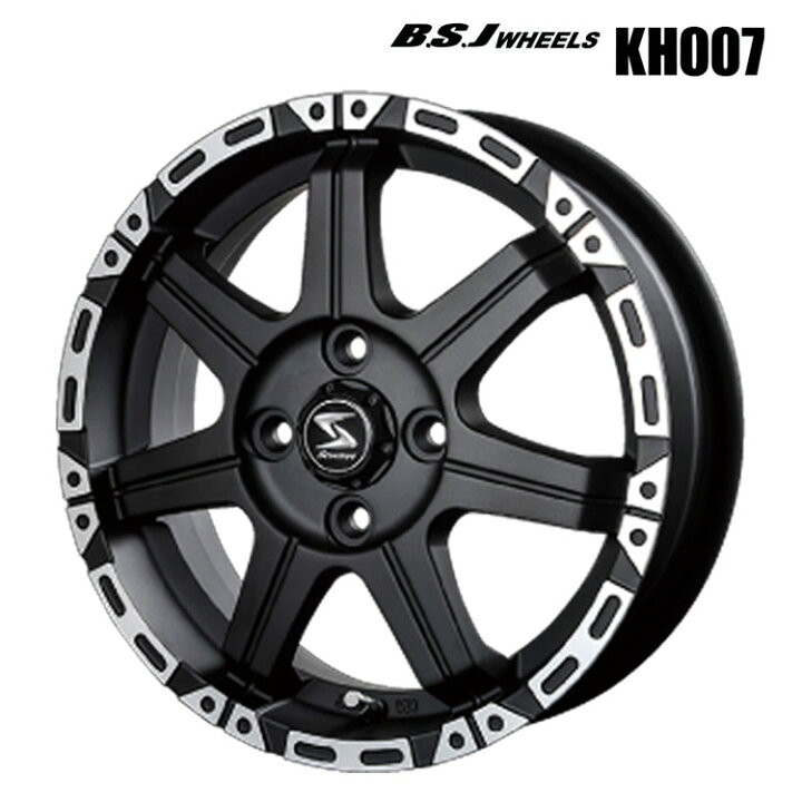 楽天市場】15インチ 4H100 4.5J 4.5J+43 4穴 B.S.J ホイールズ KH007 