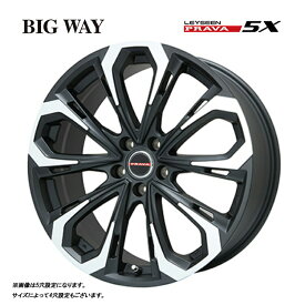 送料無料 ビッグウェイ レイシーン プラバ5X 7J-17 +55 5H-114.3 Leyseen PRAVA 5X (17インチ) 5H114.3 7J+55【2本セット 新品】