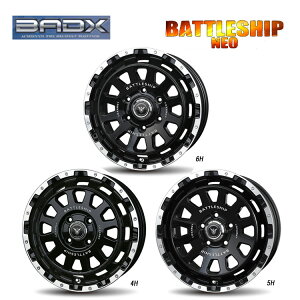 送料無料 バドックス ロクサーニ バトルシップ ネオ 7.5J-17 +38 5H-114.3 新品 BADX LOXARNY BATTLESHIP NEO (GBK/RP) (17インチ) 5H114.3 7.5J+38 (1本/2本/4本)