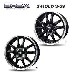 18�C���` 5H114.3 7J 7J+53 5�� �G�X�z�[���h S-5V �z�C�[�� (1�{/2�{/4�{) �u���b�N/�����|���b�V��(BK/RP) BADX S-HOLD S-5V (BK/RP) �������� �o�h�b�N�X
