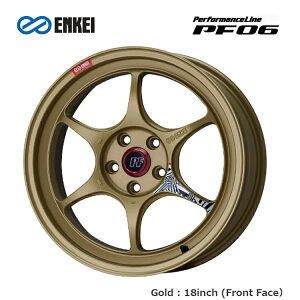 18�C���` 5H114.3 10J 10J+25 5�� �p�t�H�[�}���X���C�� PF06 �z�C�[�� (1�{/2�{/4�{) Gold ENKEI Performance Line PF06 �������� �G���P�C