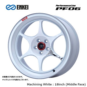 17�C���` 5H114.3 9J 9J+45 5�� �p�t�H�[�}���X���C�� PF06 �z�C�[�� (1�{/2�{/4�{) Machining White ENKEI Performance Line PF06 �������� �G���P�C