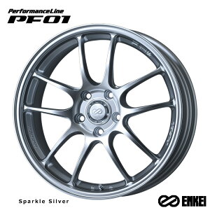 18�C���` 5H114.3 9.5J 9.5J+45 5�� �p�t�H�[�}���X���C�� �s�[�G�t�[������ �z�C�[�� (1�{/2�{/4�{) Sparkle Silver (SS) ENKEI PerformanceLine PF01 (SS) �������� �G���P�C