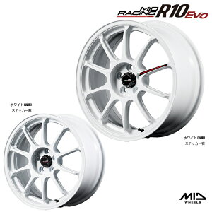 16�C���` 4H100 7J 7J+35 4�� �A�[���e�� �G�{ �z�C�[�� (1�{/2�{/4�{) �z���C�g (WHI) MID RACING R10 EVO �������� �G���A�C�f�B ���[�V���O