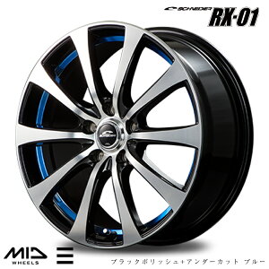 14�C���` 4H100 4.5J 4.5J+45 4�� RX-01 �z�C�[�� (1�{/2�{/4�{) BLACK POLISH/UNDERCUT BLUE(�u���b�N�|���b�V��/�A���_�[�J�b�g�u���[) MID WHEELS RX-01 �������� �G���A�C�f�B �z�C�[��
