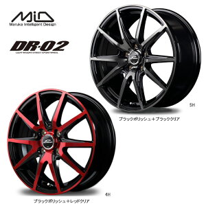 14�C���` 4H100 5J 5J+40 4�� �V���i�C�_�[ DR-02 �z�C�[�� (1�{/2�{/4�{) �u���b�N�|���b�V���{�u���b�N�N���A MID WHEELS DR-02 �������� �G���A�C�f�B�[ �z�C�[��