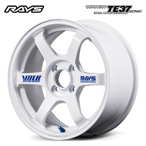 15�C���` 4H100 5.5J 5.5J+46 4�� TE37 SONIC 30th �X�e�b�J�[ Ver �z�C�[�� (1�{/2�{/4�{) �z���C�g RAYS TE37 SONIC 30th STICKER Ver �������� ���C�Y
