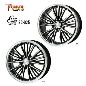 【10/24 20時〜 お買い物マラソン スタート】送料無料 トレジャーワン クリフクライム ルイス SC-025 8J-19 +35 5H-114.3 TreasureOne CliffClimb LEWIS SC-025 (BKP) (19インチ) 5H114.3 8J+35 (1本/2本/4本)