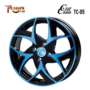 送料無料 トレジャーワン クリフクライム TC-05 5.5J-15 +43 4H-100 TreasureOne CliffClimb TC-05 (BKPBL) (15インチ) 4H100 5.5J+43 (1本/2本/4本)