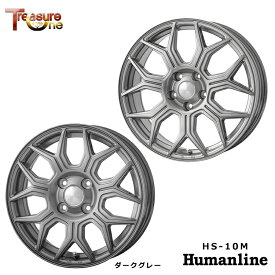 15インチ 4H100 5J 5J+45 4穴 ヒューマンライン HS-10M ホイール (1本/2本/4本) ダークグレー TreasureOne Humanline HS-10M 送料無料 トレジャーワン
