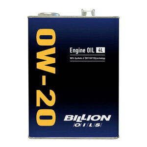 �y�~�m���C���^�[�i�V���i���zBILLION�i�r���I���jBILLION OILS �G���W���I�C�� �V���[�Y 0W-20 4L