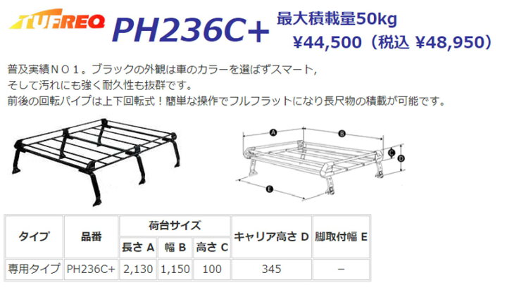 楽天市場】ルーフキャリア エブリィ DA64V DA64W エブリー TUFREQ 