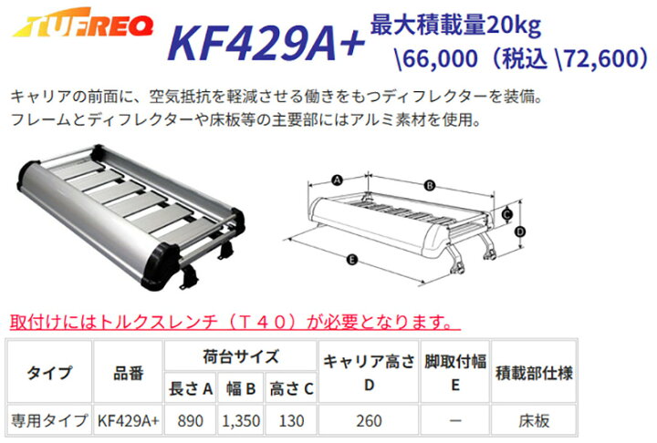 楽天市場】ルーフキャリア アトラス ALR AMR アトラス20系 KF429A+ 