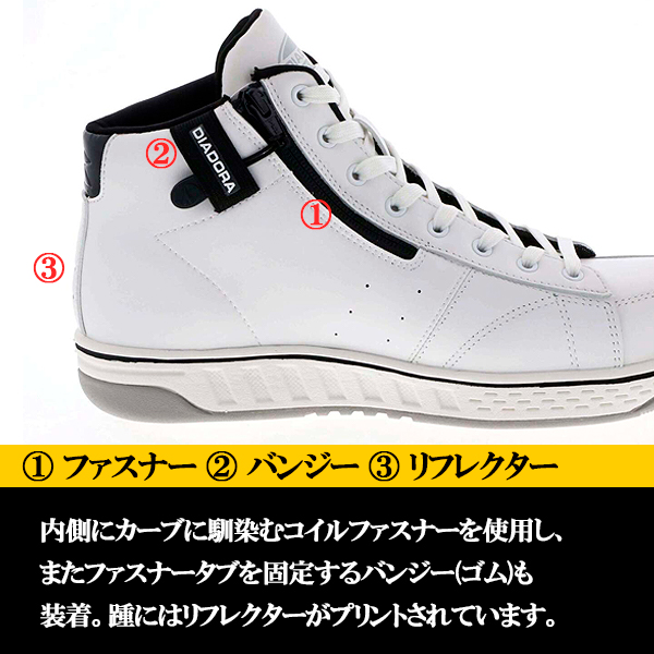 DIADORA ディアドラ 安全靴 バザード ホワイト サイズ：23.0 BZ-111 | CARPARTS TRIADIC