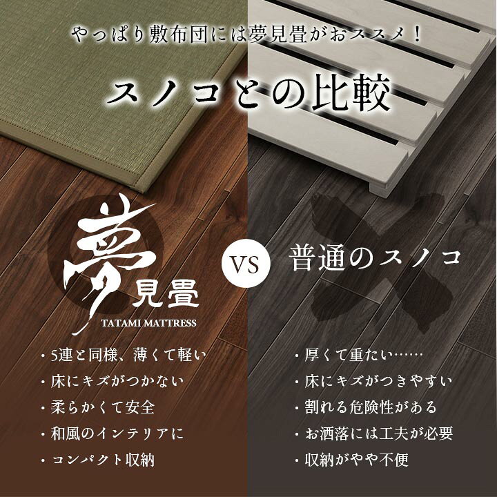 楽天市場 マットレス セミダブル 三つ折り 日本製 畳カビ防止 ユニット畳 置き畳 夢見畳3連 滑り止めシート 約1 210cm 畳 マット 収納 置き畳 国産 純国産 い草 敷物 イ草 三つ折り 軽量 新生活 フローリング 布団 昼寝 ごろ寝 吸湿性 イケヒコ カーペット