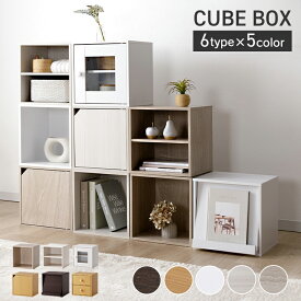 【お得なクーポン配布中♪】 カラーボックス キューブボックス 扉付き 扉 オープン 棚付き 2段 引き出し フラップ扉 収納ボックス 選べる6タイプ 収納 片付け 本棚 cubebox インナーボックス 本棚 収納棚 おしゃれ 木目調 一人暮らし 推し活 収納