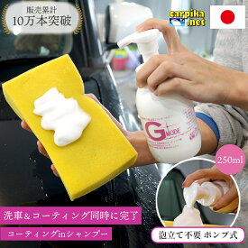 Gモード 250ml カーシャンプー コーティング 泡 撥水 シャンプー カーコーティング 弱酸性 手洗い 油汚れ 水垢 水あか 洗車セット 光沢復元 プロ仕様 洗車 メンテナンス 全色対応 黒 カーワックス ノーコンパウンド 日本製 洗車用品 コーティング剤